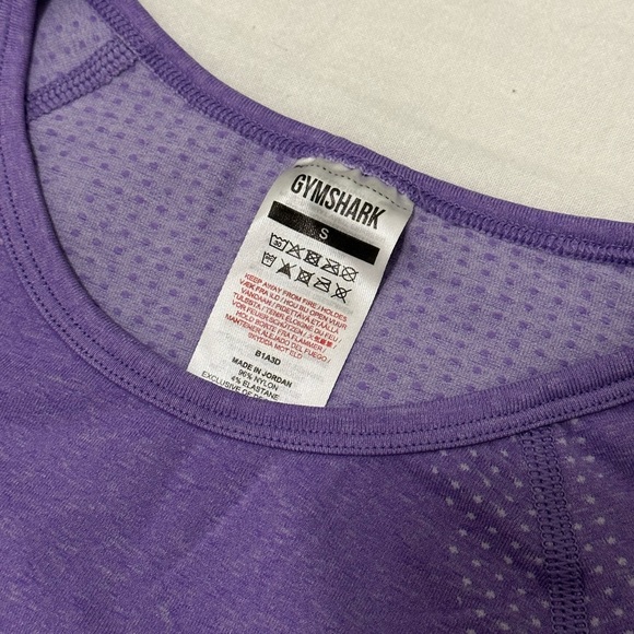 Gymshark womens vital seamless 2.0 long sleeve crop top digital violet marl💜 - Picture 3 of 3